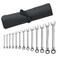 GEARWRENCH 13 Pc 12 Pt Reversible Ratcheting Combination Wrench Set with Tool Roll SAE  9509RN