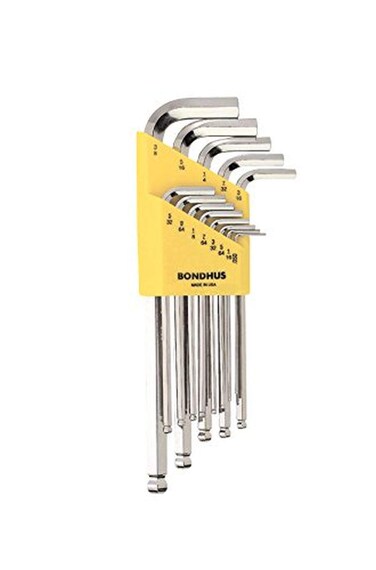 Bondhus 16937 Set of 13 Balldriver Lwrenches with BriteGuard Finish Long Length sizes 05038Inch