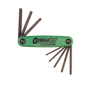 Bondhus 12632 GorillaGrip Set of 8 Star Foldup Keys sizes T6T25