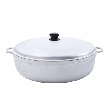 IMUSA GAU80508 Jumbo Traditional Natural Caldero for Cooking and Serving 18 Quart Silver