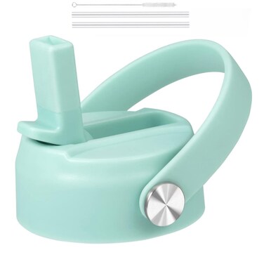 Hydroflask Lids with Straw 32 oz 40 oz Compatible with Hydro Flask Wide Mouth 64 oz Water Bottle Cap Replacement with Straws Hydro Flex Handle Top Flask Water Bottle AccessoriesBlack 2 Pack