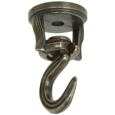 National Hardware N274894 V2673 Swivel Swag Hooks in Antique Brass 2 pack2 Inch