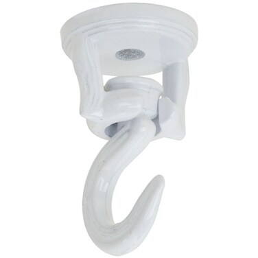 National Hardware N274910 V2673 Die Cast Swivel Swag Hooks in White 2 pack2 Inch