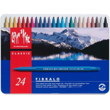Caran Dache  Fibralo 24 Fibre Tipped Markers 185324