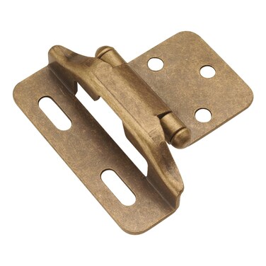 Hickory Hardware P60010FAB Self Closing SemiConcealed Hinge 14 Inch Overlay 170 Opening Face Frame  Partial Wrap  Cabinet Hardware Hinge Easy Installation Antique Brass Finish 1 Pair