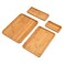 Prosumers Choice Bamboo Serving Tray  Set of 4 Wooden Tea Tray  16x12Inch Coffee Table Tray  Food Tray for Serving Snacks or Drinks  Bamboo Tray for Breakfast in Bed Carrying Food and More