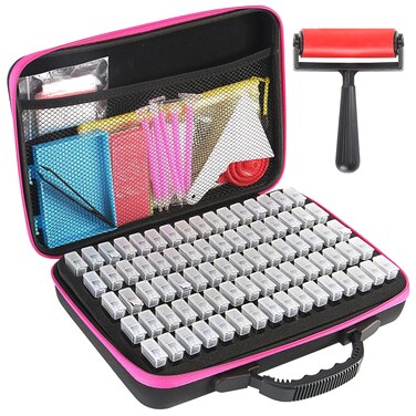 80 Slots Diamond Storage Box with ToolsDiamond Painting Storage ContainersDiamond Painting Accessories kitPortable Bead Storage Container