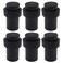 RealPlus Door Stopper Cylindrical Floor Mount Door Stop Heavy Duty Stainless Steel with Rubber Bumper Black 25 Inch 6 Pack