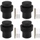 RealPlus Door Stopper Cylindrical Floor Mount Door Stop Heavy Duty Stainless Steel with Rubber Bumper Black 25 Inch 6 Pack