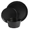 Gibson Soho Lounge Sofia Coupe Stoneware Dinnerware Set Service for 4 12pcs Black