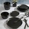 Gibson Soho Lounge Sofia Coupe Stoneware Dinnerware Set Service for 4 12pcs Black