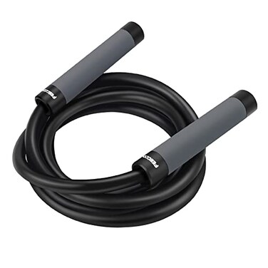 FEECCO Weighted Jump Rope 2lb Heavy Jump Ropes with Adjustable PVC Rope for Boxing Muay Thai Training Fitness Crossfit Workout