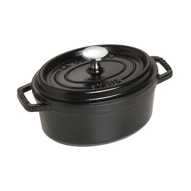 Staub Cast Iron 1qt Oval Cocotte  Matte Black Made in France