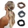 Brinie Hair Ties Champagne Elastic Hair Scrunchies Pearl Hair Bands Bead Hair Ropes Hair Accessories for Women and Girls Pack of 3 set3