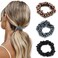 Brinie Hair Ties Champagne Elastic Hair Scrunchies Pearl Hair Bands Bead Hair Ropes Hair Accessories for Women and Girls Pack of 3 set3