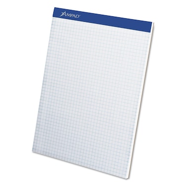 Ampad Evidence Quad DualPad Quadrille Rule Letter Size 85 x 1175 White 100 Sheets per Pad 20210