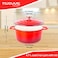 Cast Iron Pot with Lid  NonStick Ovenproof Enamelled Casserole Pot Oven Safe up to 500 F  Sturdy Dutch Oven Cookware  Red 5Quart 24cm  by Nuovva
