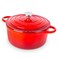 Cast Iron Pot with Lid  NonStick Ovenproof Enamelled Casserole Pot Oven Safe up to 500 F  Sturdy Dutch Oven Cookware  Red 5Quart 24cm  by Nuovva