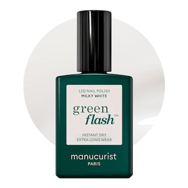 Manucurist  Green Flash LED Gel Nail Polish  Vegan  12Free PlantBased 61 Gel Polish  Made in France  05 fl oz MILKY WHITE