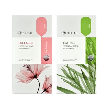Mediheal Official Best Korean Sheet Mask  Collagen Teatree Essential Face Mask 20 Sheets Lifting Firming Calming Soothing For All Skin Types