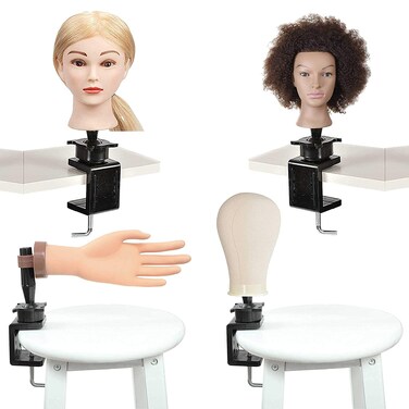 C Clamp Stand Holder Black Adjustable Table Stand Clamp Holder for Practice Hand and Mannequin Head Hair Training Tool