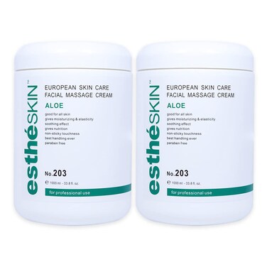 estheSKIN Facial Massage Cream for European Skin Care 338 fl oz 1000 ml Aloe 2 Pack