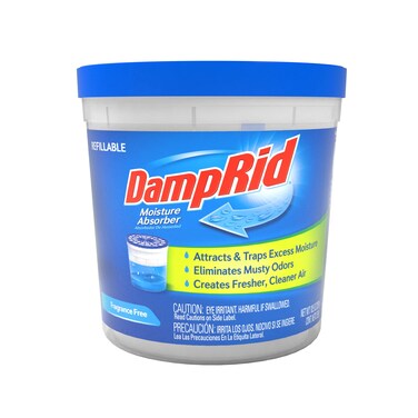 DampRid Fragrance Free Refillable Moisture Absorber  105oz cup  Traps Moisture for Fresher Cleaner Air