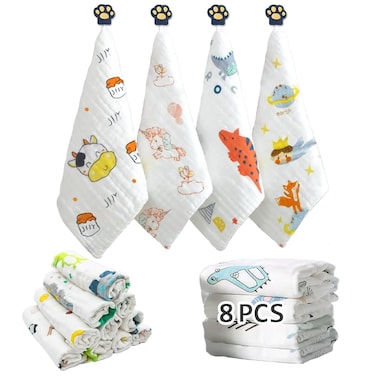 Caiery Baby Muslin WashclothsBaby Washcloths Soft  Baby Muslin Washcloth  Face Towels for Newborn with Sensitive Skin  Shower Gift for Baby Registry 115X 115 inch29x29cm