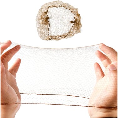 Hair Net 100Pcs 20Inch Packed Individually High Elastic Nylon Edge Invisible Hair Nets for Women Buns Food Service Dancer Cooking WigsBrown