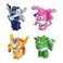 Super Wings EU750040B TransformABots 4 Pack2 Paul Dizzy Supercharged Mira and Golden Boy Mixed Colours