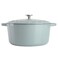 Spice by Tia Mowry Savory Saffron 6Qt Cast Iron Dutch Oven wEmbossed Lid  Aqua Blue 6Quart