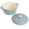 Spice by Tia Mowry Savory Saffron 6Qt Cast Iron Dutch Oven wEmbossed Lid  Aqua Blue 6Quart