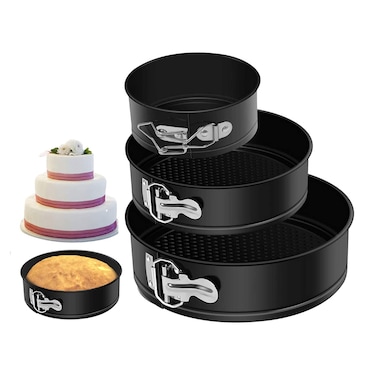 XIGUI Cheesecake Pan Springform Cake Pan Set  Pack Of 3 Nonstick Round Baking Pans with Removable Bottom Cake Pans for Mini Cheesecakes Pizzas and Quiches 4 6 8