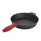 MegaChef Skillet Pan and Griddle PreSeasoned Cast Iron Cookware Set 6 Piece Black Red