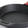 MegaChef Skillet Pan and Griddle PreSeasoned Cast Iron Cookware Set 6 Piece Black Red