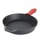 MegaChef Skillet Pan and Griddle PreSeasoned Cast Iron Cookware Set 6 Piece Black Red