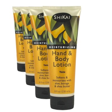 ShiKai Yuzu Hand  Body Lotion 8oz Pack of 4  Daily Moisturizing Skincare for Dry and Cracked Hands  With Aloe Vera  Vitamin E