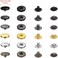 138 Sets Jovitec 6 Colors Snap Fasteners Kit Metal Snaps Button Press Studs with 4 Pieces Fixing Tools 125 mm in Diameter