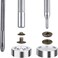 138 Sets Jovitec 6 Colors Snap Fasteners Kit Metal Snaps Button Press Studs with 4 Pieces Fixing Tools 125 mm in Diameter