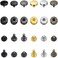 138 Sets Jovitec 6 Colors Snap Fasteners Kit Metal Snaps Button Press Studs with 4 Pieces Fixing Tools 125 mm in Diameter