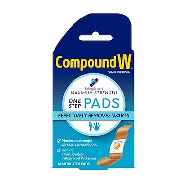 Compound W Wart Remover Maximum Strength One Step Pads 14 Medicated Pads