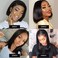 CAITLYN Brazilian Virgin Straight Bob Lace Front Human Hair Wigs for Black Women Glueless Pre Plucked with Baby Hair Short Bob Straight 4x4 Lace Closure Wig 8 inch 150 Density