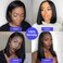CAITLYN Brazilian Virgin Straight Bob Lace Front Human Hair Wigs for Black Women Glueless Pre Plucked with Baby Hair Short Bob Straight 4x4 Lace Closure Wig 8 inch 150 Density