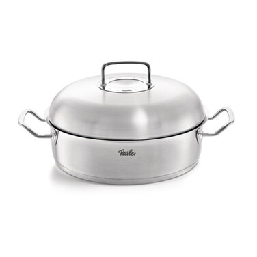 Fissler OriginalProfi Collection Stainless Steel 11 Inch 51 Quart Round Roaster with High Dome Metal Lid