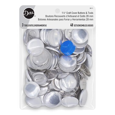 Dritz Craft Cover 48 Sets Nickel Buttons  Tools 118 48ct Count