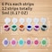 Paint Pots Strips 12 Strips 72 Pots 017Oz Mini Empty Paint Cups with Lids Arts Crafts Plastic Storage Containers for Organizing Painterly Paint Eye Primer