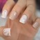 Coolnail24Pcs Fake Nails Khaki Nude Marble Pattern Artificial False Nail Tips for Office Home Square Short Faux Ongle Free Glue Sticker