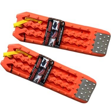 Maxsa 20322 Metal Gripped Escaper Buddy Traction Boards for OffRoad Mud Sand  Snow Vehicle Extraction Bendable Unbreakable Orange 2 Pack
