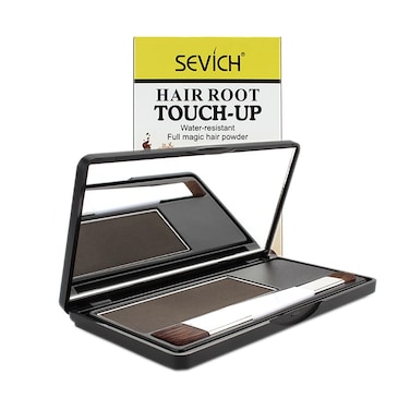 SEVICH Hair RootTouchUp Hairline Shadow Instantly Hair Powder Shadow Quick Cover Grey Hair Root Concealer with Brush 8g Medium Brown