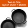 COMMERCIAL CHEF 5Quart Cast Iron Dutch Oven with Skillet Lid